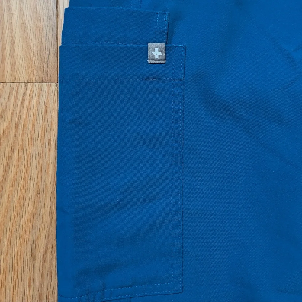 Figs Axim Scrub Pants Mens Small Royal Blue PO 1289 Straight Leg T2001